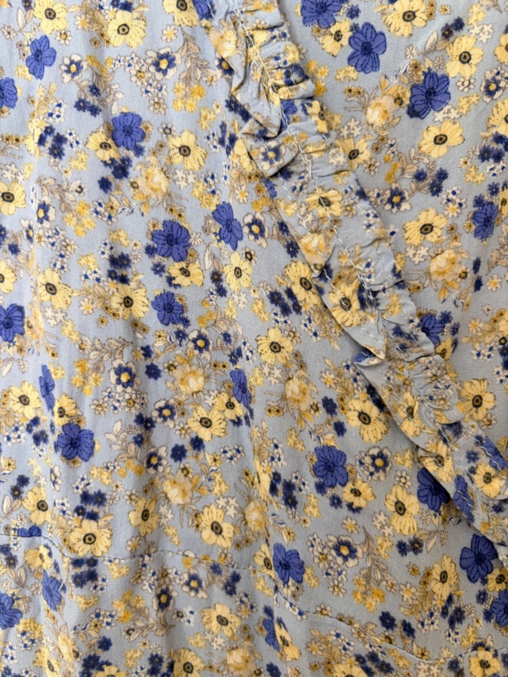 NATURAL LIFE Light Blue Floral Wrap Mini Dress - Picture 3 of 3